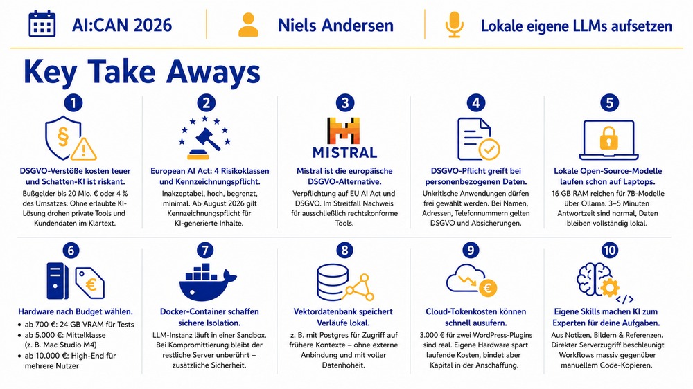 Key Take Aways – Niels Andersen: Lokale eigene LLMs aufsetzen