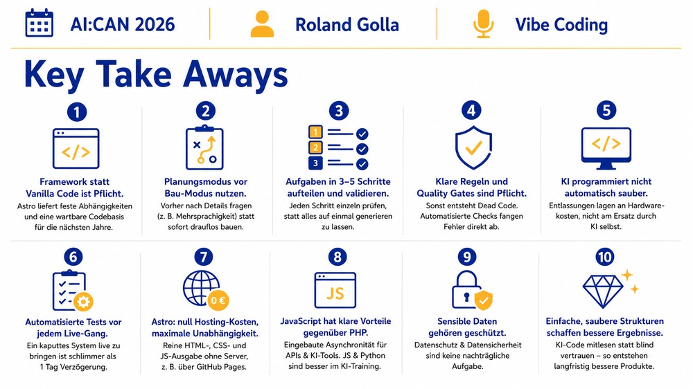 Key Take Aways – Roland Golla: Vibe Coding