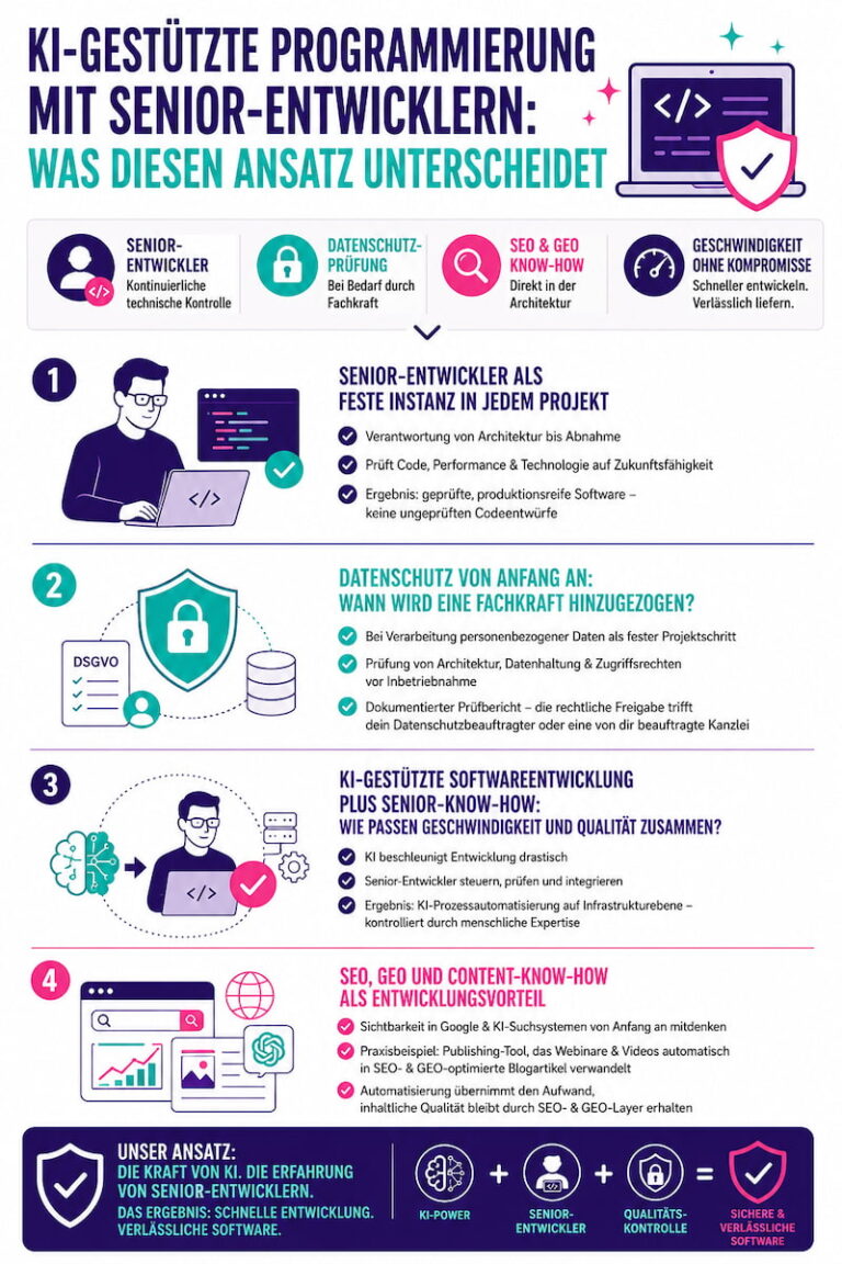 Ki gestützte Softwareentwicklung mit Senior Entwicklern